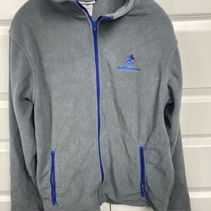 Disney Park Jacket Mickey Mouse Walt Disney Fleece Full zip Gray Blue Mens Small